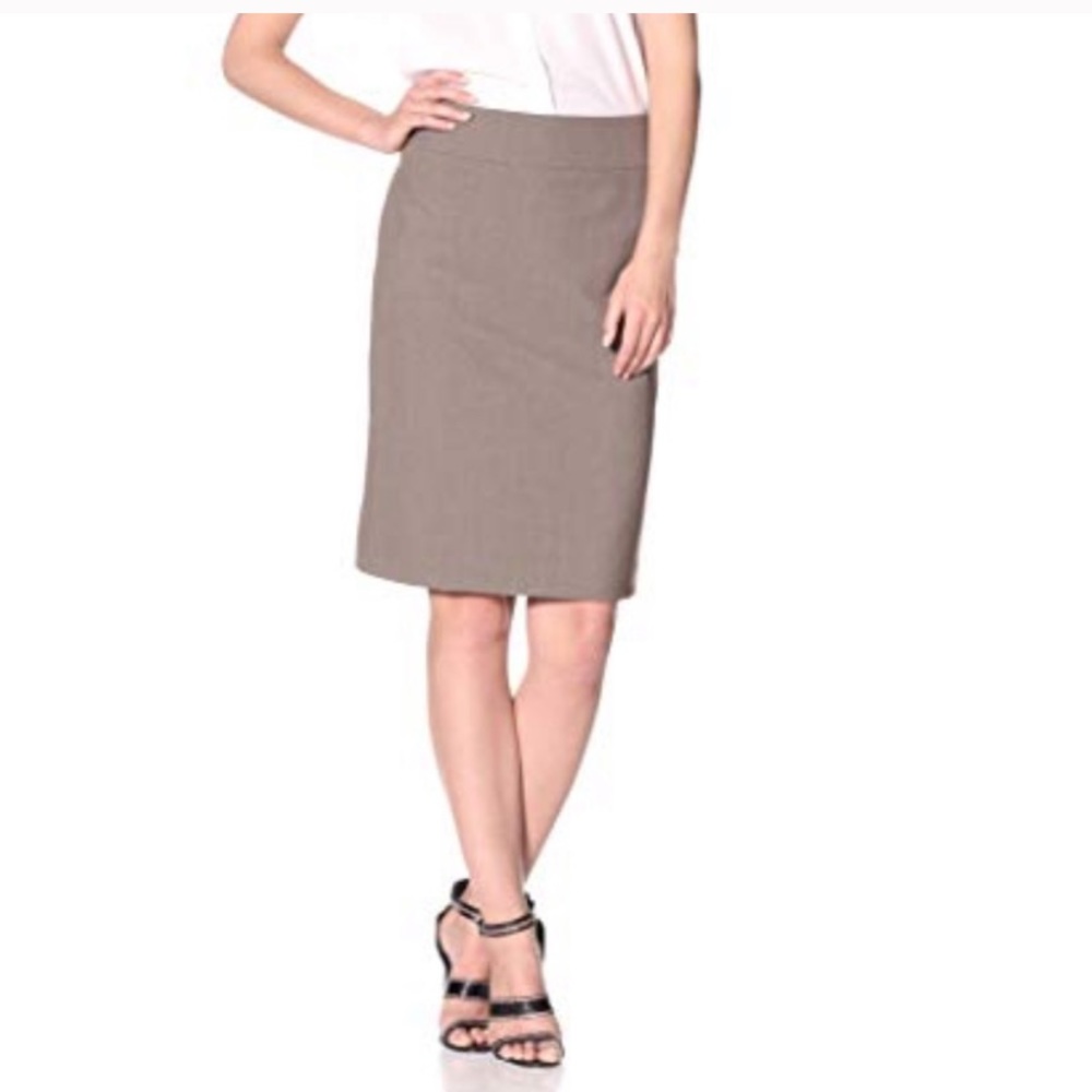 NWT Tahari tan khaki double slit back career wear pencil skirt size 12
